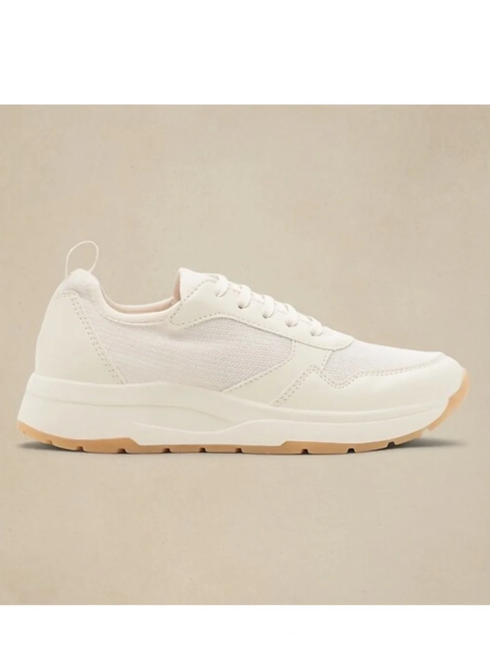 Banana Republic Off-White Canvas Lace-Up Sneakers Neutral casual walki siz 7 NWT